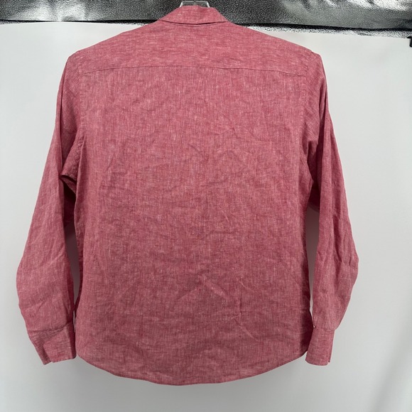 Untuckit Shirt Men's Large Linen Red Certan De May Wrinkle Resistant Button Up - Picture 5 of 7